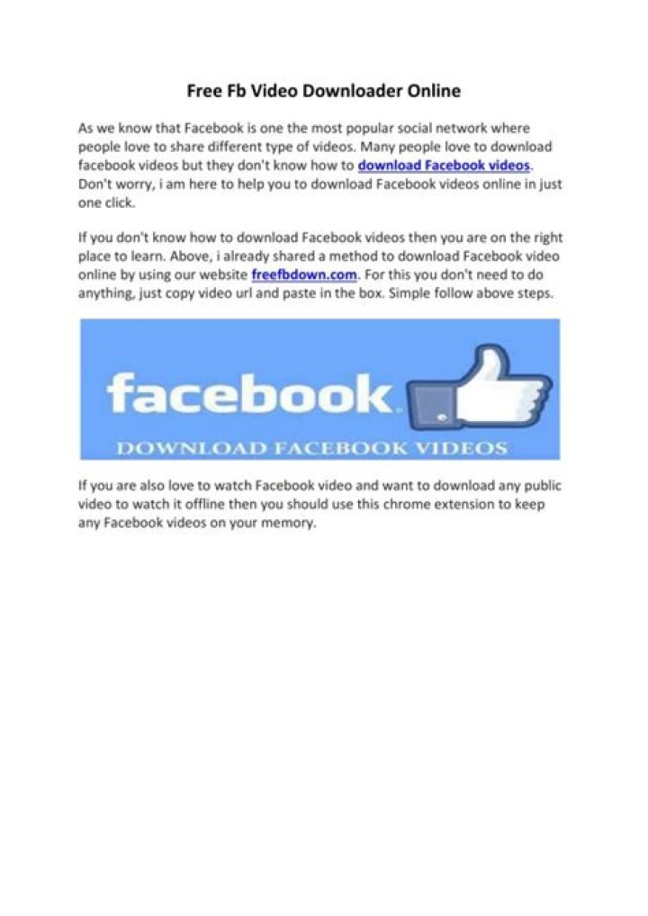 Free FB Video Downloader: The Ultimate Tool to DL FB Videos Without Watermarks